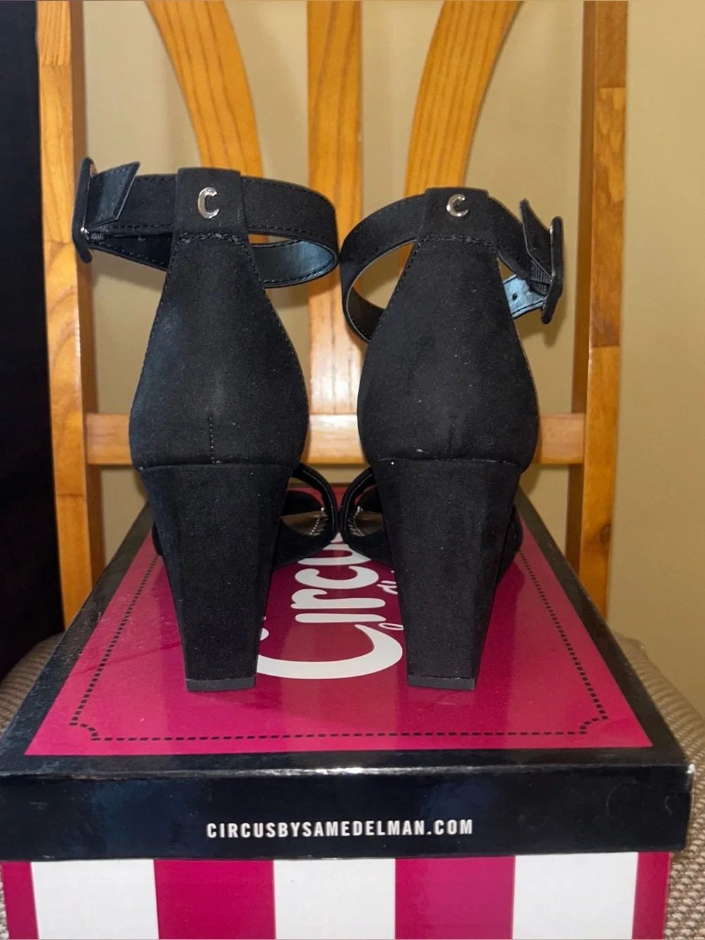 Circus by Sam Edelman Black Suede Sandal Wedges